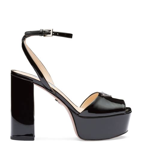 used prada black platform slides patent leather|PRADA Black Sandals for Women for sale .